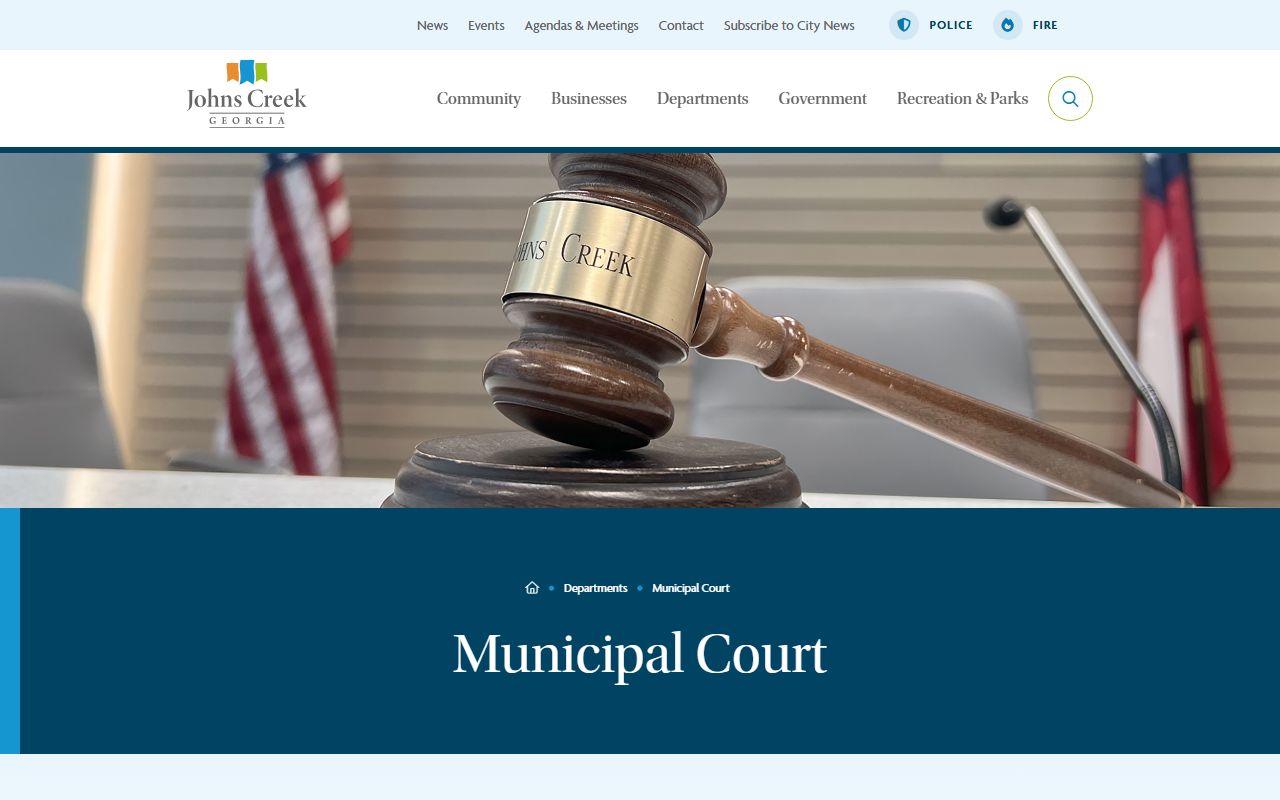 Johns Creek Georgia court docket records